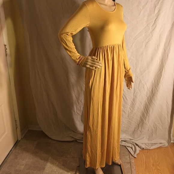 long sleeve ruched maxi dress